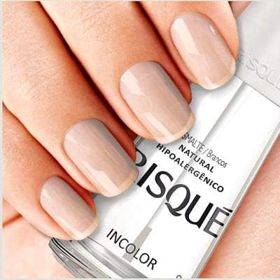 Nail Polish Risque Colorless | Antiallergic Esmalte de Unhas | Fast Dry, Hypoallergenic, Long-Lasting, Extra Sparkle, Made in Brazil | Incolor, 0.3 oz, 8ml