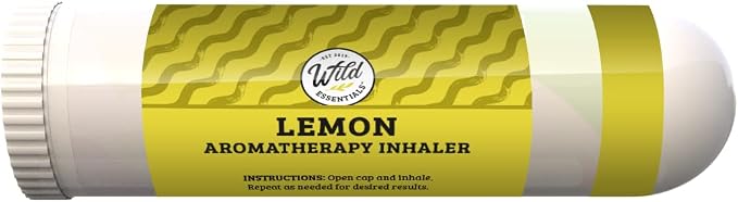 Wild Essentials 3 Pack of Lemon Aromatherapy Nasal Inhalers Made with 100% Natural Essential Oils, Stress, Energy, Olfactory,