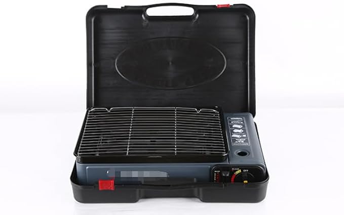Butane Grill Stove, Portable Camping Grills Gas Stoves with Grilling Nets & Carrying Case, Butane Camping Stove for Camping, Traveling, Korean BBQ, Trekking, Outdoor Cooking