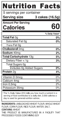 Kim's Magic Pop Freshly Popped Rice Cakes | Vegan | Whole Wheat Flavor | 6 Bags | 15 Cakes per Bag | Low Carb, Sugar Free, Fat Free, Natural, Multigrain Korean Snack | Easy Bread, Chip, Cracker Replacement