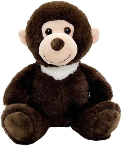 Anico 10" Plush Brown Monkey with Embroidered Eyes | Soft Stuffed Animal, Perfect Monkey Plush Toy for Kids, Toddlers, and Babies | Toy for Gifts, Nursery Decor, and Playtime!