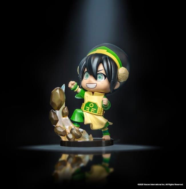 Jazwares Avatar: The Last Airbender Toph - 4-Inch Mini Figure in Kawaii Style in Dynamic Pose with Display Base