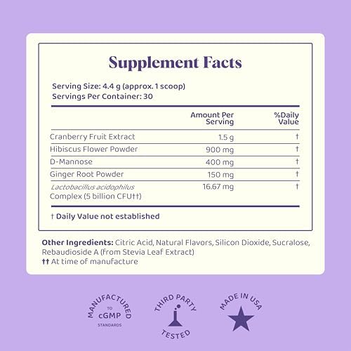 JoySpring pH Balance Vaginal Probiotic Powder for Women | Lactobacillus Acidophilus + D-Mannose with Cranberry Supplement | Supports Vaginal Flora, Freshness & Urinary Tract Health (Pack of 2)