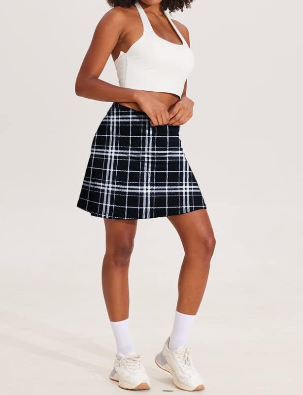 Ekouaer 16" Skorts for Women with Pockets Golf Pickleball Tennis Skirt | Silicone Grippers,2 Inner Pockets,Wide Waist,Side Slit Hem,Breathable,Soft,Lightweight