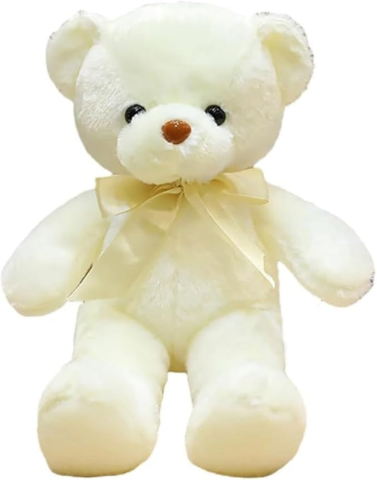 Teddy Bear Stuffed Animal, 12inch Teddy Bear Plush Toy, Birthday Valentine's Day Xmas Gifts for Kids Boys Girls Friends (A-White)