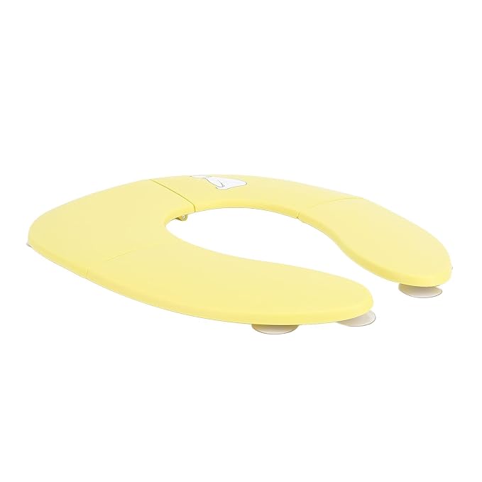 Foldable Travel Potty Seat for Toddler Portable Slip Suction Cup Toilet Training Baby Folding Potty Seat (Yellow)