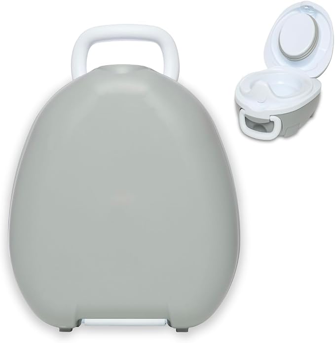 My Carry Potty - Grey Pastel Travel Potty, Award-Winning Portable Toddler Toilet Seat for Kids to Take Everywhere