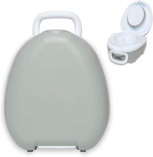 My Carry Potty - Grey Pastel Travel Potty, Award-Winning Portable Toddler Toilet Seat for Kids to Take Everywhere