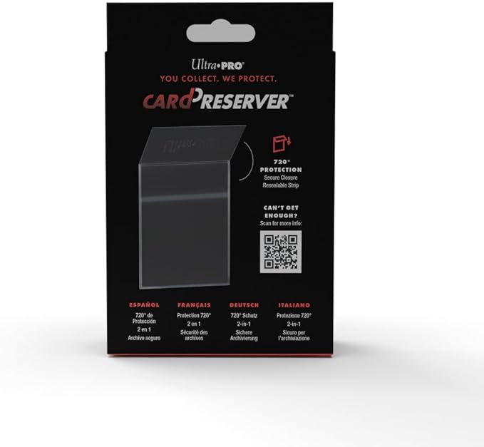 Ultra Pro CardPreserver 25-Pack Transparent Collector Trading Card Protective Sleeves - Acid-Free, PVC-Free Polypropylene, 720° Security, Easy Loading