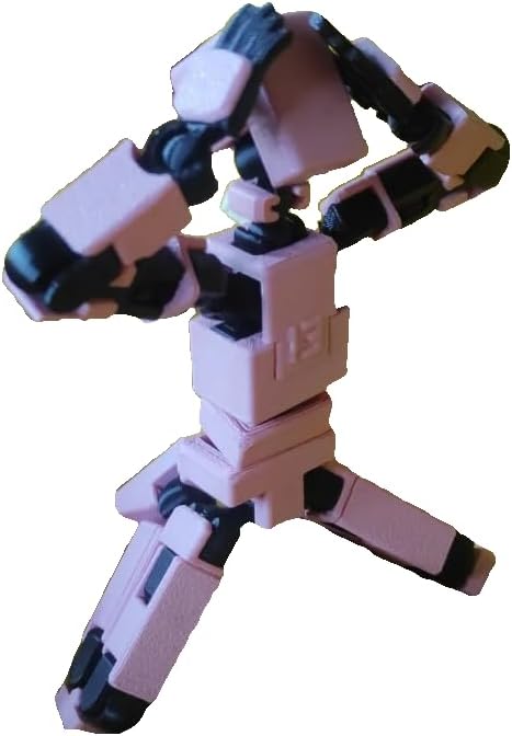 3D Printed Multi Joint Movable Mechanical Doll Model, Toy Design Style, Custom Desktop Ornament (White)