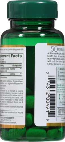 Nature's Bounty Stress Relief Ashwagandha KSM 66 Tablets,Mood Support,50 Count (Pack of 3)