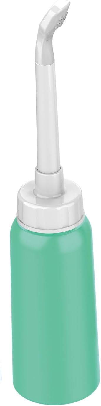 Wolfbeam The Original XL Butt Shower Portable Bidet, Green, 500ml | 17oz, 2 Nozzle, Scalable Tube, Travel Bidet Douche Bottles for Women, Peri Bottle Postpartum for Feminine Care