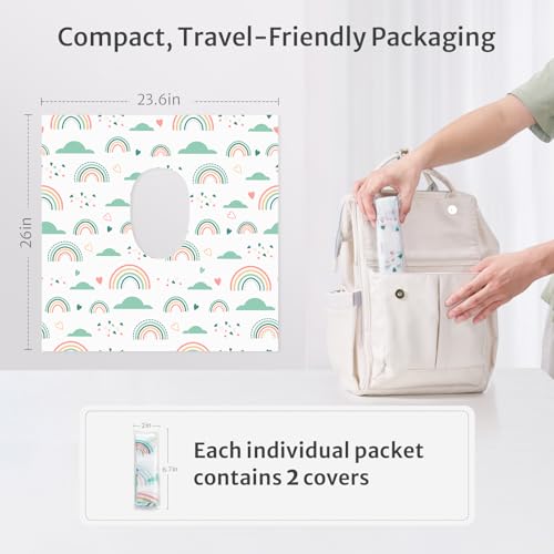 Blissful Diary 20 Pcs Toilet Seat Covers Disposable for Toddlers & Adults, Extra Large Waterproof, Portable Package for Travel, Kids Potty Training (Pack of 2)
