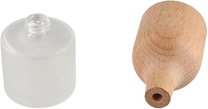 Wood Cap Diffuser Bottles 30ml/50ml - Handcrafted Glass Diffuser with Natural Wood Lid, Refillable Aromatherapy Bottles for Essential Oils(30ml)