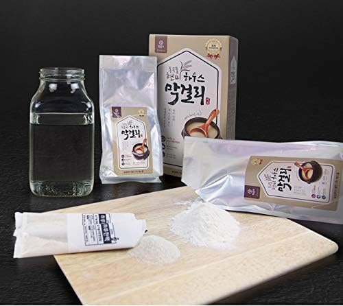 Whole Grain Brown Rice Wine KIt Korean Traditional Liquor Homemade House Makgeolli (Rice Wine) Making KIT 5 Bottles 530g