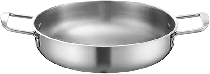 Korean Ramen Cooking Pot with Handles for Instant Noodle Soup and Camping, 24 cm Silver