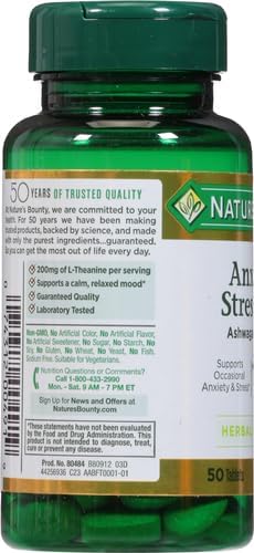 Nature's Bounty Stress Relief Ashwagandha KSM 66 Tablets,Mood Support,50 Count (Pack of 3)