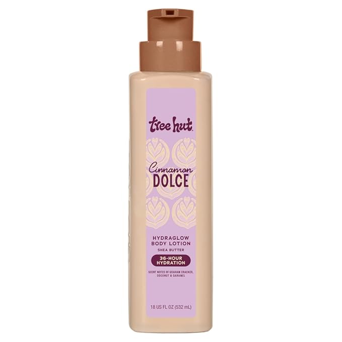 Tree Hut Hydraglow Body Lotion Cinnamon Dolce, Mothers Day Gifts, Hydrating & Moisturizing Daily Body Lotion for Soft, Glowing Skin, Lightweight Non-Greasy Formula, 18 fl oz