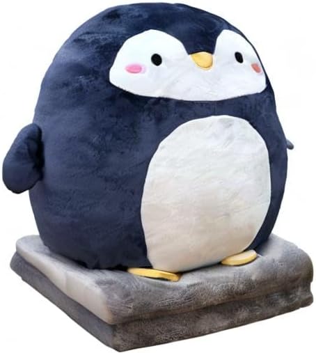 Hofun4U Penguin Stuffed Animal 16 Inch, Blanket in Cute Plush Pillow, Girls Boys Gifts for Birthday Christmas, Travel