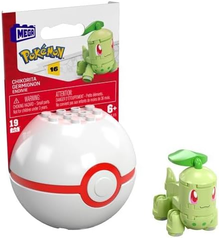 MEGA Pokémon Poké Ball Building Toy Set, Series 16, Cyndaquil, Ledyba, Mime Jr, Totodile, Chikorita, Hoppip, Ages 6+ FPM00-963G
