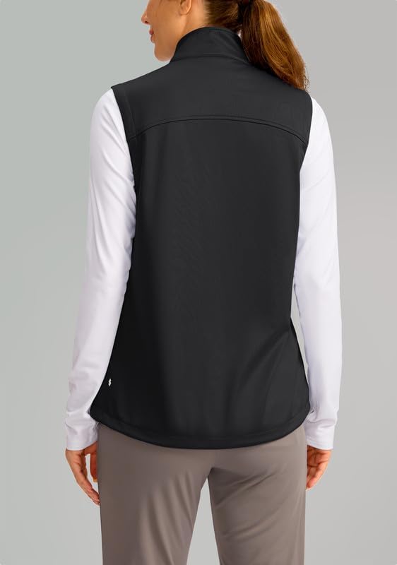 Soothfeel Women's Vest with Zipper Pocekts Lightweight Softshell Sleeveless Jacket Hiking Travel Golf Running Vest for Women