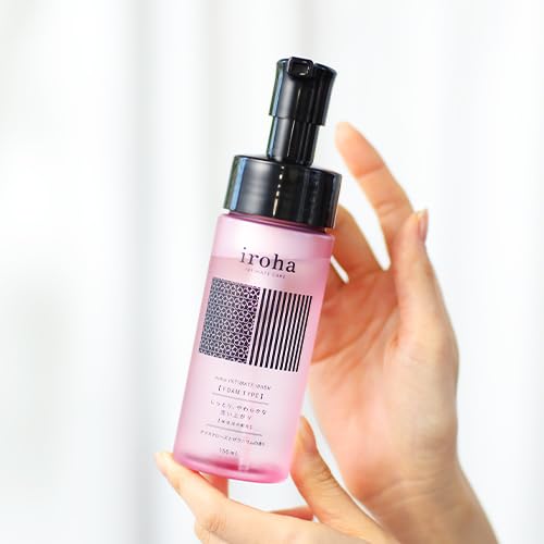 iroha INTIMATE CARE Foaming Type Feminine Wash - Damask Rose & Geranium Scent, Luxury Anti-Aging Skincare with Ceramides, Rose Oil & Antioxidant Berry Extracts, 150ml