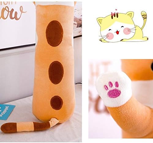 shangman Lovely Plush Cat Doll Cute Cartoon Soft Stuffed Kitten Long Throw Sleeping Pillow Toy Gift for Kids Girlfriend Multiple Size (Brown,50cm/19.6in)