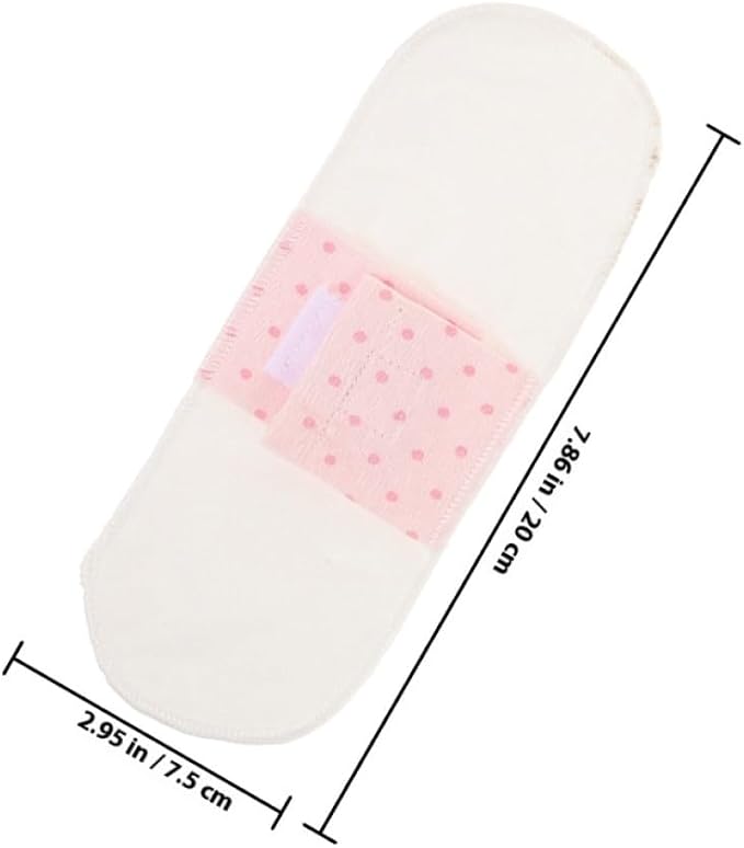 Reusable Cotton Menstrual Cloth Pad Inserts 4pcs Washable Breathable Panty Liners for Pregnancy Postpartum 21cm Waterproof Soft Feminine Hygiene