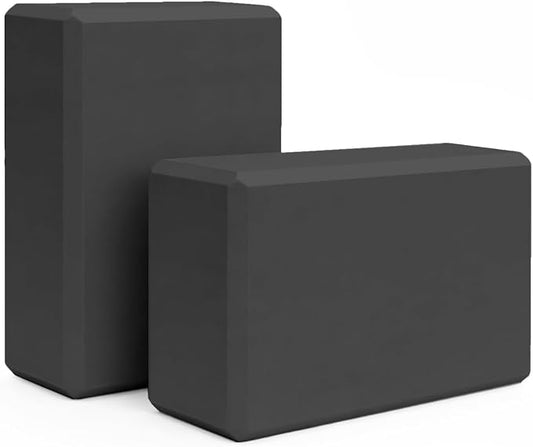 GOGO Yoga Blocks Bulk Gym Block Black, Exercise Workout Fitness Bricks Non-Slip for Meditation Physical Therapy