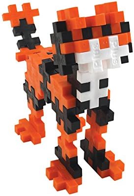 Plus Plus 3D Animal Figure Building Block Set, 70 Mini Interlocking Puzzle Pieces, Fun Stem Toys for Kids - Tiger Maker Tube
