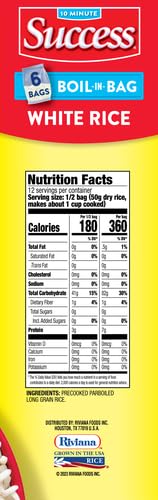 Success Boil-in-Bag Rice, WhiteRice, Quick and Easy Meals, 21-Ounce Box (Pack of 2)