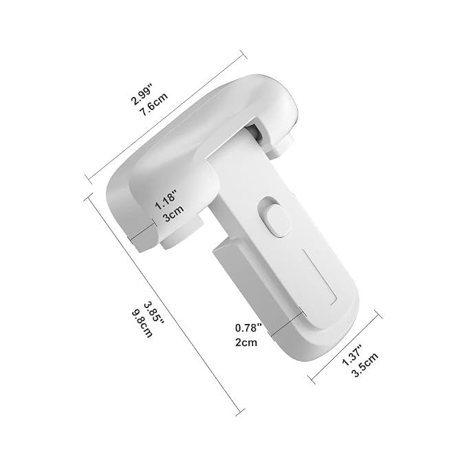 SAFELON 2 Pcs Baby Safety Fridge Lock, Child Proof Refrigerator Freezer Door Lock, Protect Refrigerators with Damaged Sealing Strips (White)