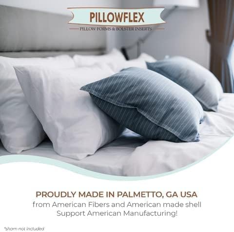 Pillowflex Synthetic Down Pillow Insert 12x24 in - Karate Chop Pillow | Set of 2 - Large Rectangle Sham Forms, Plush Polyester Cotton Blend, Cloud-Like Comfort, Clump-Resistant Fill, Smooth Finish