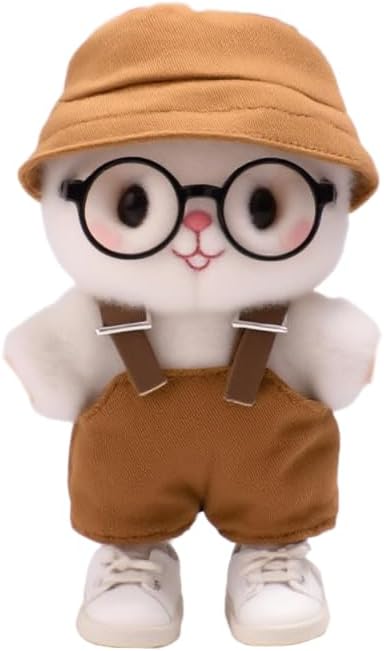 3 Set 17 cm Doll Clothes - 6.7 Inches Cute Dolls Dress - Premium Fashion Accessories, Doll Clothes+Overalls+Glasses Style Bundle,Gifts for Lovers (Style-M)