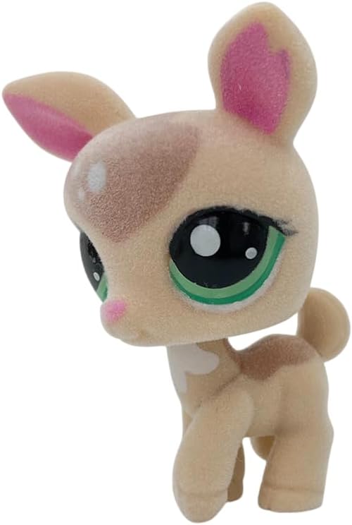 Custom Flocked Pet Shop Toy Fuzzy Animal Figure Short Hair Cat Kitty Kitten Deer OOAK (#2486)