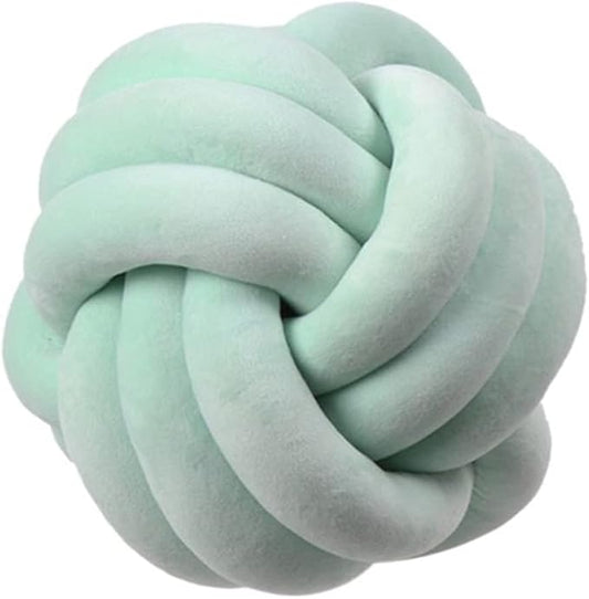 Knot Pillow Ball Round Cushion Pillows, Children Room Decoration Plush Toys Calming Stress Relief Toy (Mint,8.5in/22cm)