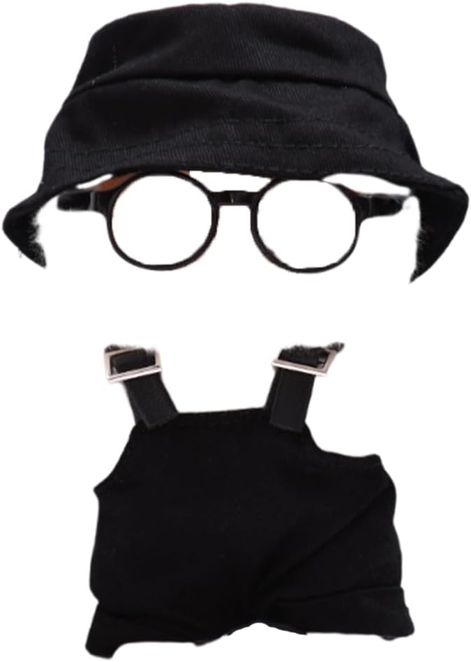 3 Set 17 cm Doll Clothes - 6.7 Inches Cute Dolls Dress - Premium Fashion Accessories, Doll Clothes+Overalls+Glasses Style Bundle,Gifts for Lovers (Style-D)