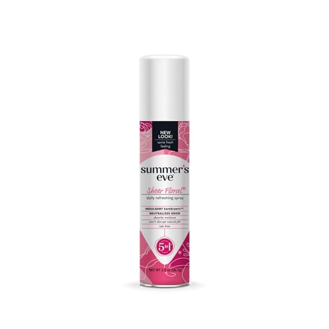 Summer's Eve Feminine Cleansing Spray Variety Pack (Blissful Escape, Island Splash, Tahitian Sunset, Sheer Floral, & Baby Powder) (1 of each)