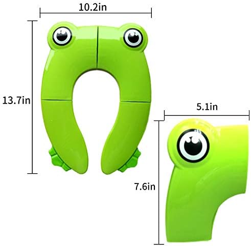 Travel Potty Seat for Toddler - Folding Toilet Seat Cover Travel Potty Training seat for Baby Boy Girl Toddler Kid Upgrade 6 Non Slip Pad FABUDERFUL