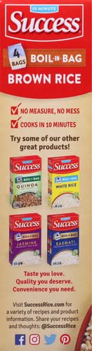Success Boil-in-Bag Rice, Brown Rice, Quick and Easy Meals, 14-Ounce Box (Pack of 4)