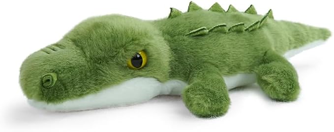 Stuffed Animal for Kids,8 inch Realistic Animal Plush Toy Lying Down Posture Animals,Plush for Boys Girls Adult Birthday Hug Teaching(S-Crocodile)
