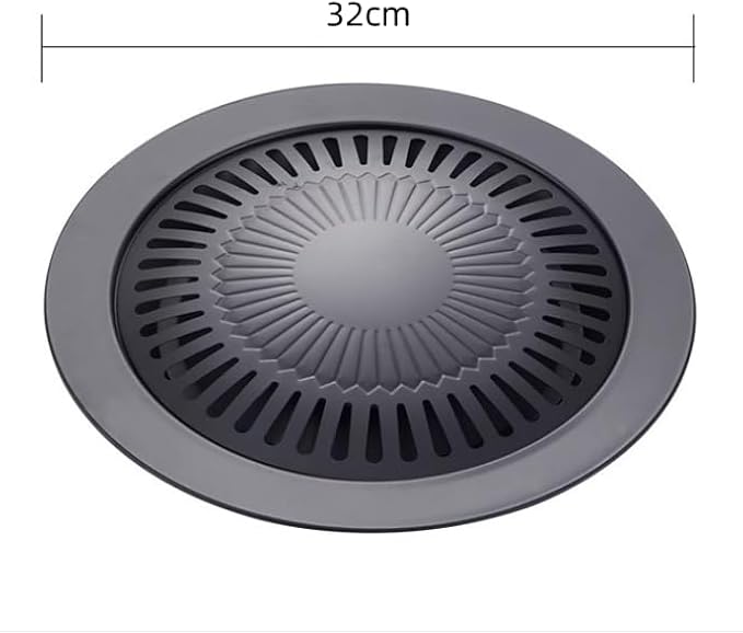 Haofy Korean BBQ Grill Pan Iron Easy to Anti Stick Round Stovetop Barbecue Grill Pan for Home Indoor Outdoor Cooking, Haofypmgriu3s8n