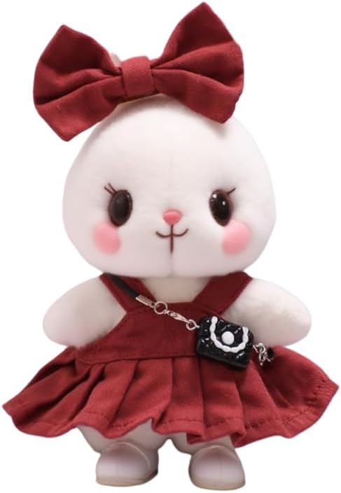 3 Set 17 cm Doll Clothes - 6.7 Inches Cute Dolls Dress - Premium Fashion Accessories, Doll Clothes+Overalls+Glasses Style Bundle,Gifts for Lovers (Style-Q)