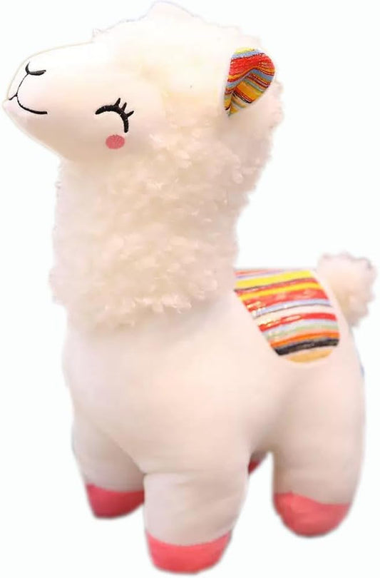 Llama Stuffed Animal Cute Alpaca Plush Toy 10 inch for Girls Boys(alcapa yinghua White)