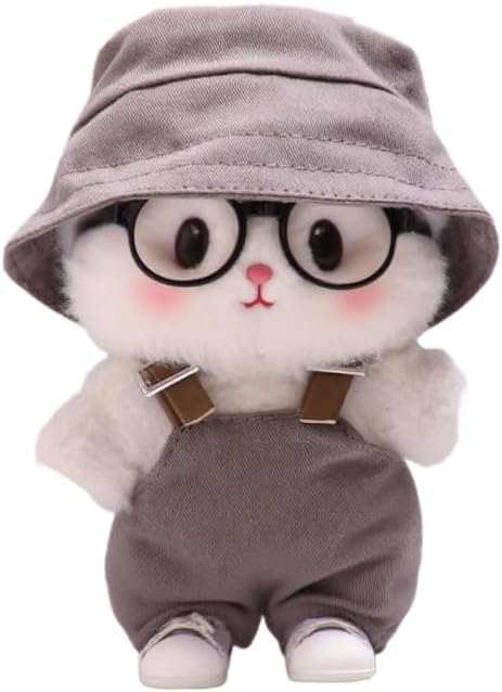 3 Set 17 cm Doll Clothes - 6.7 Inches Cute Dolls Dress - Premium Fashion Accessories, Doll Clothes+Overalls+Glasses Style Bundle,Gifts for Lovers (Style-K)