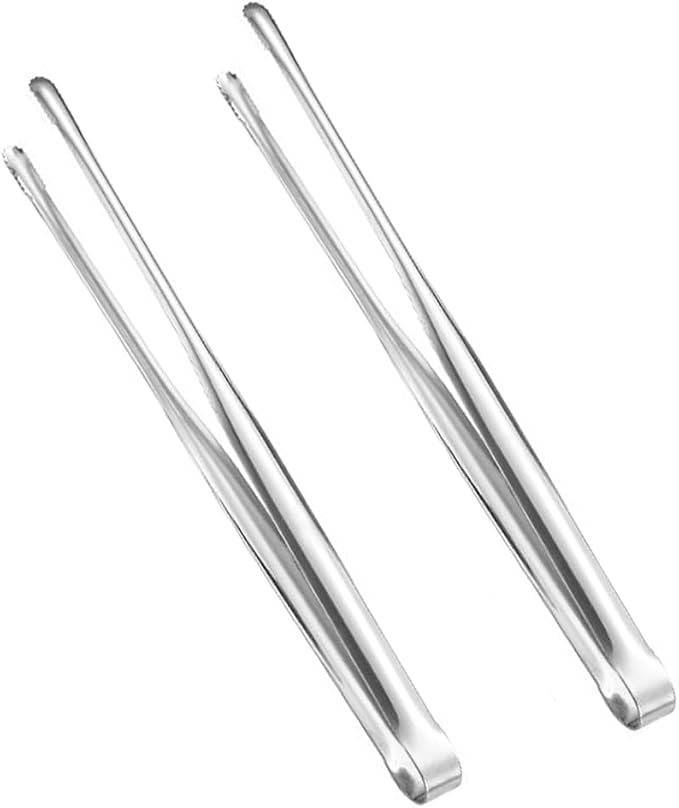 2 Pcs Korean BBQ Tongs Kitchen,Stainless Steel Meat Grill Tong For Cooking Portable Kitchenware Grill Tongs for Home Outdoor Steak Salad Food