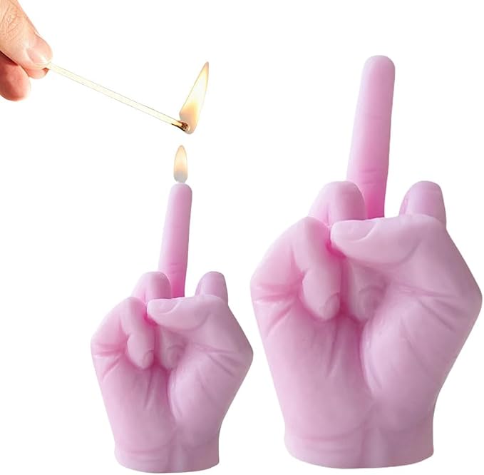 Middle Finger Scented Candle Soy Wax Long Lasting Candle Middle Finger Shaped Model Scented Candle Aromatherapy Hand Gesture Candles Home Decoration Ornaments