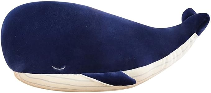 Whale Stuffed Animals Plush Pillow 4 Size Cute Soft Cotton Plushies Pillows Kawaii Blue Whale Toy Gifts for Kids Boys Girls Adults (Blue, 33 Inch)