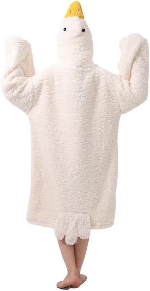 Goose Blanket Hoodie Onesie Adult & Kid,Oversized Warm Duck Wearable Hoodie Blanket with Sleeves,Cozy Sleeping Bag