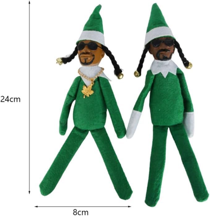 Christmas Elf Doll Ornaments, Handmade ElfDoll Decoration, Hip Hop Doll Christmas Ornaments Plush Doll Toy forChristmas Party Holiday Home Garden Decor(Green)